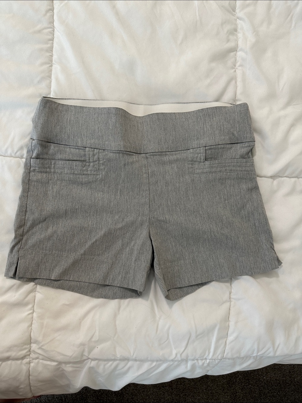Maurices Light Gray High-Waist Dress Shorts